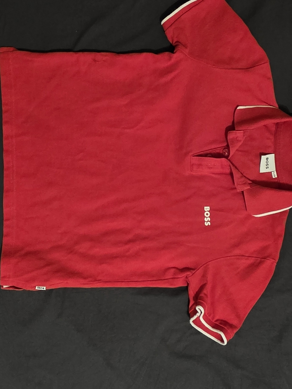 Boss Men's Red Polo with White Trim